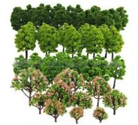 Hperu Model Tree 70Pcs/Set Assorted DIY Simulation Miniature Trees with Stake Model Trees for Architecture Railway Scenery Landscape