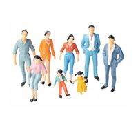 Hperu People Figurines, 24Pcs 1:87 Scale Miniature People Figures - Painted Standing Pose HO Scale for Model Train Layouts, Dollhouse, and Architectural Scenes