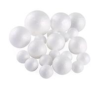 Hperu Polystyrene Foam Ball, 20Pcs White Polystyrene Craft Balls in 5 Different Sizes - Round Foam Spheres for Christmas DIY, Easter Decor and Art Projects