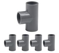 Hperu Pvc Fitting PVC Pipe T-Shaped PVC Pipe Fitting 3-Way Elbow Pipe Connector Diameter 50 mm 90° with Adhesive Sleeve Pipe Hose Accessories 5Pcs