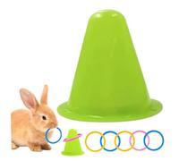 Hperu Rabbit Toys, Educational Interactive Bunny Toys with Triangle Bucket & 5 Rings, Stacking Color Rings for Release Boredom, Solve Puzzles - Bunny