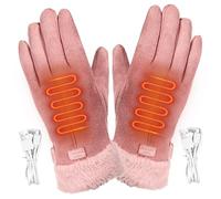 Hperu Rechargeable Heated Gloves for Women, 3 Heating Levels Waterproof Touchscreen Heating Mittens, Hand Warmer for Winter Fishing Skiing Snowboarding - Heated Motorcycle Gloves