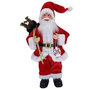 Hperu Santa Claus Statue Big Red 12in Self-Standing Realistic Figurine Holding Lantern & Bag for Tabletop Mantel Gifts- Santa Claus Decor