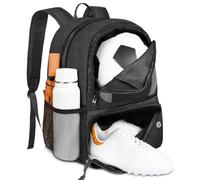 Hperu Soccer Backpack 13x17x8 inch Capacious with Ball Shoes Compartment Breathable Multi-Use for Carrying Soccer Basketball Football - Backpack Bags for Girls