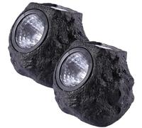Hperu Solar Rock Lights for Outside, 2PCS Waterproof Realistic Stone Solar Spotlight LED Warm Ground Lights for Pathway Walkway Yard Garden, 6x5x5 Inch