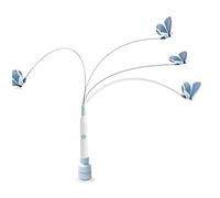 Hperu Spinning Cat Toy, Automatic Cat Toy with Suction Cup Base, Interactive Butterfly for Indoor Cats, Spinning with 3 Replaceable Butterfly Heads & USB-C Charging, Blue