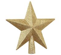 Hperu Star Tree Topper Christmas Decoration Golden PVC 20cm Glitter Xmas Tree Top Ornament Festival Supplies Ornament