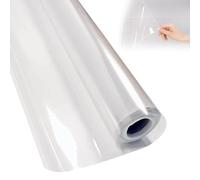 Hperu Sticky Back Plastic Roll 17.7 x118 Inch, Oilproof Waterproof Static Adhesive Transparent Vinyl Roll for Wall, Clear Contact Paper for Kitchen Backsplash - Clear Plastic Sheet
