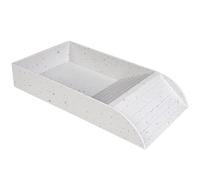 Hperu Tortoise Habitat with Slope and Basking 14x7.9x2.4in Tortoise Water Dish ABS Reusable Universal Reptile Tortoise Enclosure, Marble Tortoise Water Dish