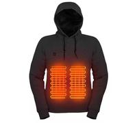 Hperu Unisex USB Heated Sweatshirt, 3 Heating Levels & 5 Heating Zones, Black Casual Heated Jumper with Pocket, Washable for Winter Indoor Outdoor, L - Hoodie