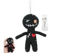 Hperu Voodoo Dolls 5" Funny Crochet Voodoo Doll with Needles & Hanging Rope Inspirational Positive Ornaments for Friend Coworkers Halloween Decorations, Doll