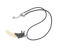 Hperu Wolf Tooth Necklace Wolf Tooth Necklace Pendant Necklace Domineering Wolf Tooth Necklace Shiny Jewelery Model Tooth Wolf for Women Men and Kids