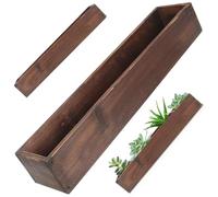 Hperu Wooden Box, 19.7x4x2.8inch Rustic Wood Planter Box Rectangular Succulent Flower Pot for Courtyard Farmhouse Patio Indoor Outdoor Home, Planter
