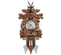 Hperu Wooden Cuckoo Clock with Pendulum, Vintage Battery-Operated Wall Clock with Adjustable Button, Bird Clock for Living Room Decor