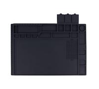 HPFIX Premium Heat Resistant 932°F 17.3'' x 11.8'' Magnetic Silicone Soldering Mat Electronics Work Mat for Computer Cell Phone Laptop Repair, UK02BLACK