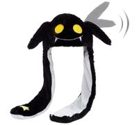 Hpfulseazn Ear Moving Jumping Warm Plush Animal Hats Movable Dancing Ear Flap Hat Earflaps Movable Fluffy Cap(Black Bat)