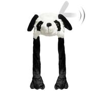 Hpfulseazn Ear Moving Jumping Warm Plush Animal Hats Movable Dancing Ear Flap Hat Earflaps Movable Fluffy Cap(Panda)