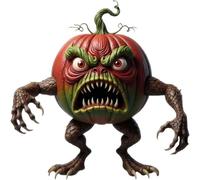 HPFVHRDCE Resin Mutant Pumpkin Figurine - Halloween Decoration, Haunted House Prop, Colourful Resin Ornament in Black, Yellow, Red, Green, and Orange, Halloween Monster Statue