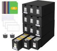 HPGJLEE 12000+ Card Storage Box with 48 Dividers, Display Windows Labels and Drawers for TCG, MTG, PTCG, Sports