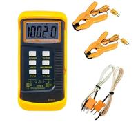 HPGJLEE K-Type Digital Thermometer, Dual Channel with 2pcs Thermocouples Probe Sensor, -50~1370°C Kelvin Scale Switchable Handheld Temperature Meter for Industrial and Laboratory Use