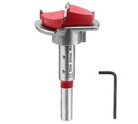 HPHOPE Forstner Bit 35mm Adjustable Positioning Drill, Concealed Hinge Jig Drill Guide Bit, Cemented Carbide Woodworking Hole Saw with Depth Stoper (Depth Range 10-40mm)