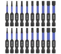 HPHOPE Impact Hex Head Allen Wrench Drill Bit Set - 20 Pcs, S2 Steel Bits, 1/4” Hex Shank with Magnetism, 50mm Long with Storage Box