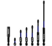 HPHOPE Pozidriv Bit Set, 6Pcs PZ2 Bits with 60mm Magnetic Bit Holder, Precision Screwdriver Bit Set