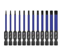 HPHOPE Professional Torx Bit Set 12 Piece, Screwdriver Bit Set T5 - T40, Length 65mm, 1/4” Hex Shank with Storage Box.