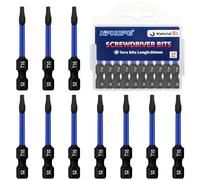 HPHOPE T10 Screwdriver Bit Set 10Pcs, Torx Bits T10, 1/4" Hexagon Bit, Length: 50mm