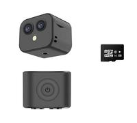 HPHPH Action Camera, 4K Mini Camera Wireless Micro Dual Surveillance Cam IP Hotspot Night Vision Smart Home Sports Monitor Built-in Battery,Outdoor, Sports, Video(Camera add 16G)