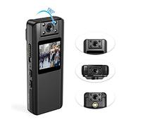 HPHPH Action Camera, A22 1080P Infrared Night Vision Digital Mini Camera With LED Screen Small Camcorder Body Cam For Home Office,Outdoor, Sports, Video(With 64GB TF Card)