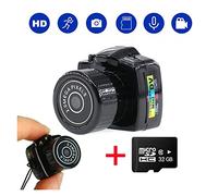 HPHPH Action Camera, Tiny Mini Camera HD Video Audio Recorder Webcam Y2000 Camcorder Small DV DVR Security Secret Nanny Car Sport Micro Cam With Mic,Outdoor, Sports, Video(Cam add 32g tf Card)