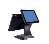 HPHPH Cash Register Till, 15.6 Inch POS Touch Screen Cash Register With I5 Gen4 8G 128G Foldable Stand Rich Interfaces Monitor Digital LED Display, for Shops Businesses(2 Screen 8G 128G)