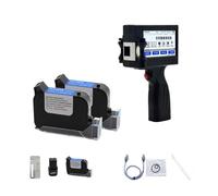 HPHPH Handheld Inkjet Printer, 12.75mm Smart Touch Screen Handheld Inkjet Printer Batch Number QR Code Logo Small Printer Portable,for Date Barcode Batch Number Logo QR Code(Printer- 2 ink)