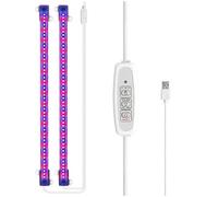 HPHPH Plant Grow Light, 1/2/3/4 LED Grow Light Strips for Indoor Plants USB Full Spectrum Phyto Lamp Dimmable Timer Seedlings Vegs Plant Growing Light for Indoor Growth(Sunlight 11.81I in,Two Heads)