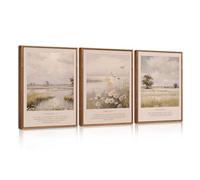 HPINUB Christian Bible Verse Framed Canvas Wall Art Set,Modern Scripture Floral Wall Decor,Vintage Jesus Religious Natural Wildflower Art Print for Living Room,Bedroom,Farmhouse,Prayer Room 30X40cm