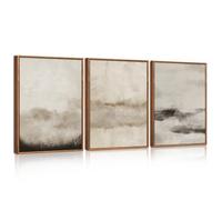 HPINUB Large Abstract Framed Canvas Wall Art Set,Minimalist Beige Gray Pastel Watercolor Wall Decor,Modern Illustration Neutral Art Painting for Living Room,Bedroom,Dining Room,Office 30x40cm