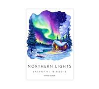 HPIOJQGOO Aurora Borealis Poster Canvas Poster Wall Art Decor Print Picture Paintings for Living Room Bedroom Decoration 16x24inch(40x60cm)