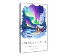 HPIOJQGOO Aurora Borealis Poster Canvas Poster Wall Art Decor Print Picture Paintings for Living Room Bedroom Decoration 16x24inch(40x60cm)