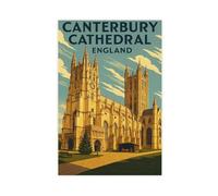 HPIOJQGOO Canterbury Cathedral Poster Canvas Poster Bedroom Decor Landscape Office Room Decor Gift 12x18inch(30x45cm)