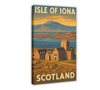 HPIOJQGOO Isle of Iona Travel Poster Canvas Poster Bedroom Decor Landscape Office Room Decor Gift 08x12inch(20x30cm)
