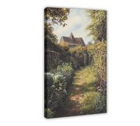 HPIOJQGOO Victorian Style Vegetable Garden Poster Canvas Poster Bedroom Decor Landscape Office Room Decor Gift 24x36inch(60x90cm)