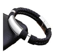 HPIP Braided Black Genuine Leather Bracelet Men Magnetic Rope Punk Accessories Luxury Jewelry