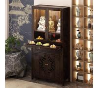 HPIRFYE Large altar table With acrylic cabinet door,Niche Display Stand, Ancestral Tablets Shelf Personal Shrine Altar Stand,Chinese Household meditation tables,Suitable for temples, homes