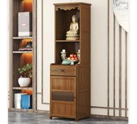 HPIRFYE Open Altar Cabinet with Large Storage,Intricate Chinese Altar Cabinet Pedestal Offering Table, Chinese Fengshui Statue Display Shelf,Buddhist Table with Drawer for Home Use