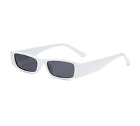 HPIRME 1PC Small Rectangle Sunglasses Unisex Retro Square Narrow Frame Sun Glasses Eyewear Shades UV400,A,White,one size