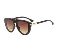 HPIRME Big Frame Glasses Women Vintage Luxury Men Punk Hip Hop Uv400(Coffee-Brown)