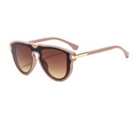 HPIRME Big Frame Glasses Women Vintage Luxury Men Punk Hip Hop Uv400(Pink-Brown)