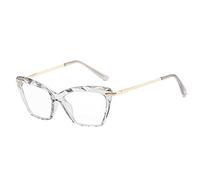 HPIRME Cat Eye Glasses For Women Vintage Frame Matal Legs Clear Lens Female Eyeglas,5,One size