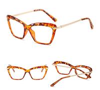 HPIRME Cat Eye Glasses Frame for Women Transparent Crystal Spectacle Frames Clear Lens Eyeglasses Glasses,2,One size